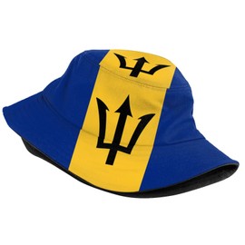 Cute Barbados Flag Bucket Hats Fashion Sun Cap Packable Outdoor Barbadian Patriotic Fisherman Hat for Women Men