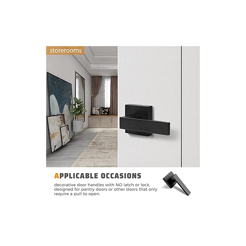 KNOBWELL 4 Pack Contemporary Dummy Lever Door Handle, Lever Door