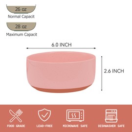 GZG 6 Inch Ceramic Cereal Bowls Set of 4, 28oz Large Soup Salad Pasta Bowls, Porcelain Oatmeal Bowl for Kitchen, Microwave & Dishwasher Safe
