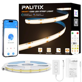 PAUTIX COB LED Strip Nautral White,4000K Dimmable LED Tape Light,CRI93+ Super Bright High Lumen,Compatible with Alexa/Google Assistant,Flexible Strip Ligths for Bedroom,Kitchen,Office,Under Cabinet