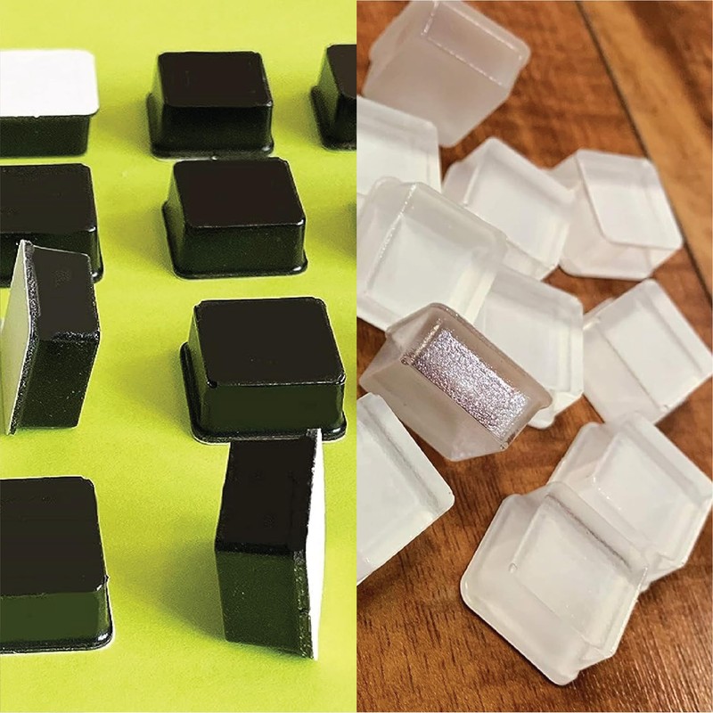 Clear Tall Square Adhesive Rubber Bumper Pads - Rubber Feet