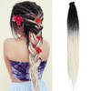 Ombre Dreadlocks Extensions Single Ended 15 Strands/Pack Black to White