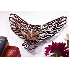 Owl Clock - Geometric Wooden Owl Clock - Owl. Perfect for Owl lovers. Ideal gift for Owl obsessives. Owl gift. Owl lovers gift. Owl obsessed