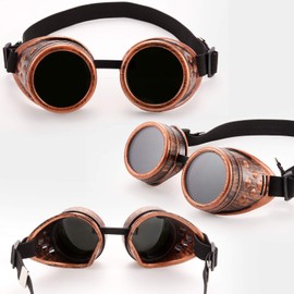 Frienda 6 Pcs Retro Steampunk Goggles Mad Scientist Style Goggles Victorian Sunglasses Black Punk Glasses Cosplay