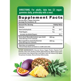 Nature's Truth Nature's Truth Passion Gummies | Horny Goat Weed with Maca for Women | 60 Count | Passion Punch Flavor | Vegan, Non-GMO & Gluten Free