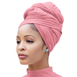 Nonbongoy Head Wraps for Black Women Stretch Headwraps Large Hair Wraps Hijab Scarves for Muslim Head Scarf Turban Headbands Pink