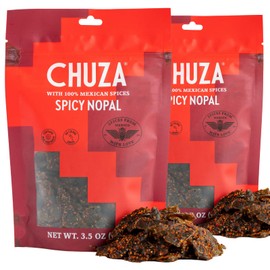 CHUZA Spicy Dried Nopal Slices, Spicy Nopal Mexican Snacks Dried Fruit, Mexican Candy for Adult and Children, Natural Dried Nopal, 2 Pack