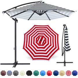 Patio Umbrella Canopy, Universal Replacement Cover for 10 Feet 8- Ribs Outdoor Round Patio Market Umbrella Parasol Canopy Top Sun Shade Accessory, 300D UV Protective And Water Resistant Patio Canopy ,
