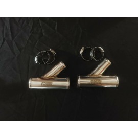 BIG IRON 13-15 6.7L  Dodge Ram Cummins Dual Radiator TWO STAINLESS STEEL Coolant Y-PIPES