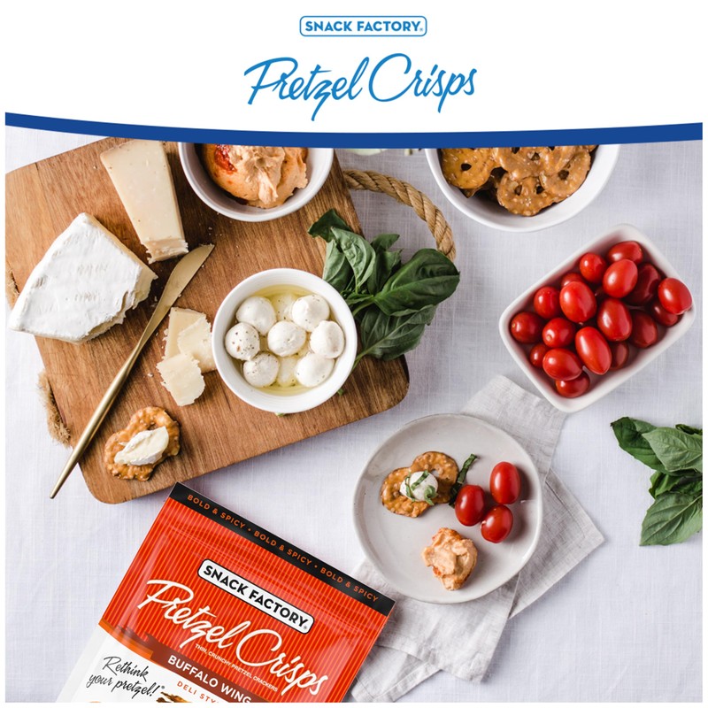 Snack Factory Buffalo Wing Pretzel Crisps, Non-GMO, 7.2 OZ Resealable