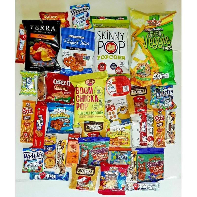 Assorted EVA Care Package (40 Count) Variety Snacks Box -