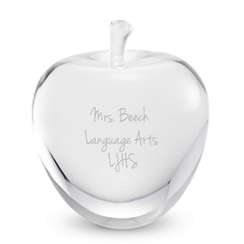 Clear Apple Shaped Crystal Paperweight (Free Customization) - Things Remembered