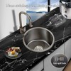 BIGYOUZI 12In Round Black Kitchen sink 304 Stainless Steel Countertop