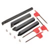 KATSU Lathe Turning Cutting Tool Set with 4PCs Indexable Inserts
