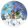 Merry Christmas Snowman Art Clock Winter Snowman Family Wall Clock