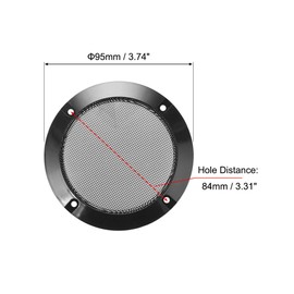 uxcell 2pcs 3" Speaker Grill Mesh Decorative Circle Woofer Guard Protector Cover Accessories Black