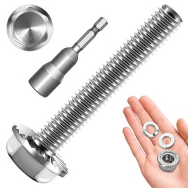 M6x1.0 Bolt (10 Sets) M6 x 40mm Flanged Hex Head Bolts and Nuts Kit, M6 Bolt Flange Hexagon Screws with Nuts and Washers, 304 Stainless Steel 18-8 Metric Bolt Assortment, DIN 6921, by Mywish