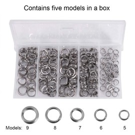 Snap Rings Fishing Split Rings 200 Pieces Stainless Steel Split Rings Kit Fishing Rings Connectors High Performance Double Split Rings with Storage Box Assortment Sizes # 5# 6# 7# 8#