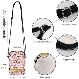 WCGXKO Donut Coffee Gift This girl runs on Dunkin Crossbody Bag Dunkie Junkie Gift Coffee Donut Lover Messenger Bag (on DUNKIN CR CA)
