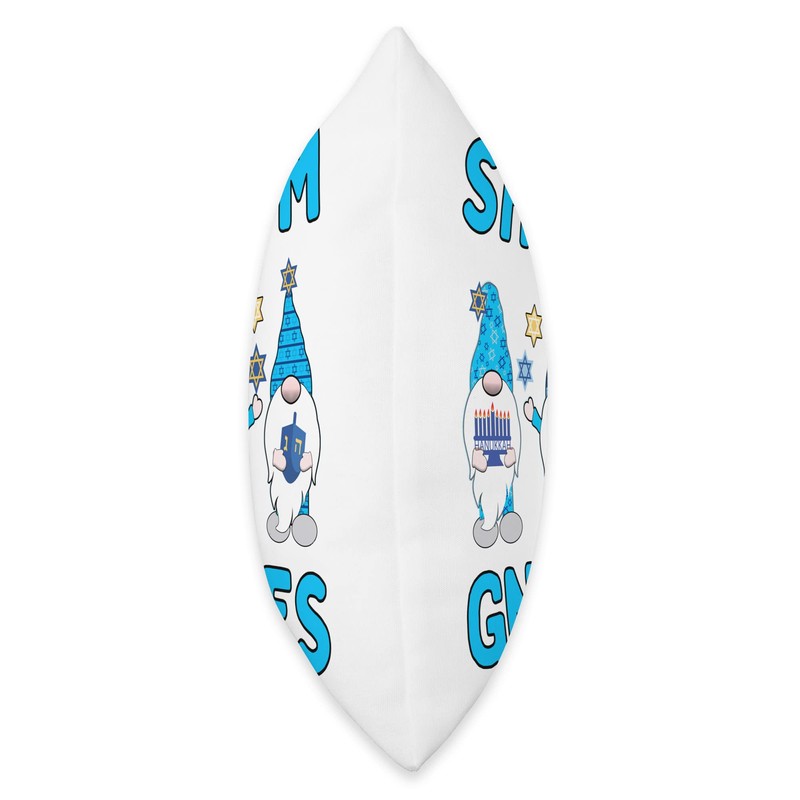 Shalom Gnomes Blue Hats Hanukkah Gnomes Gnomies Throw Pillow