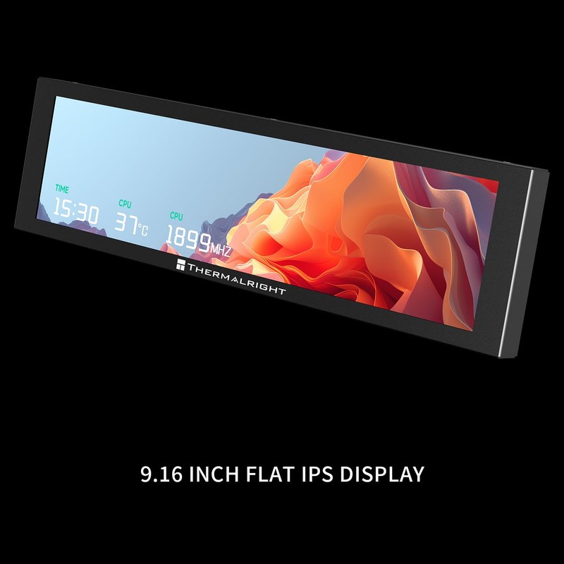 TR Thermalright Trofeo Vision 9.16 LCD Black, 1920x480 Resolution-Support Switching
