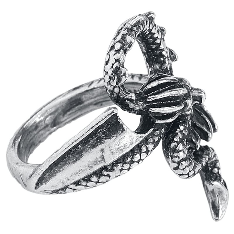 Alchemy Gothic Dragon's Lure Ladies Ring Colour Silver L-XL Pewter,