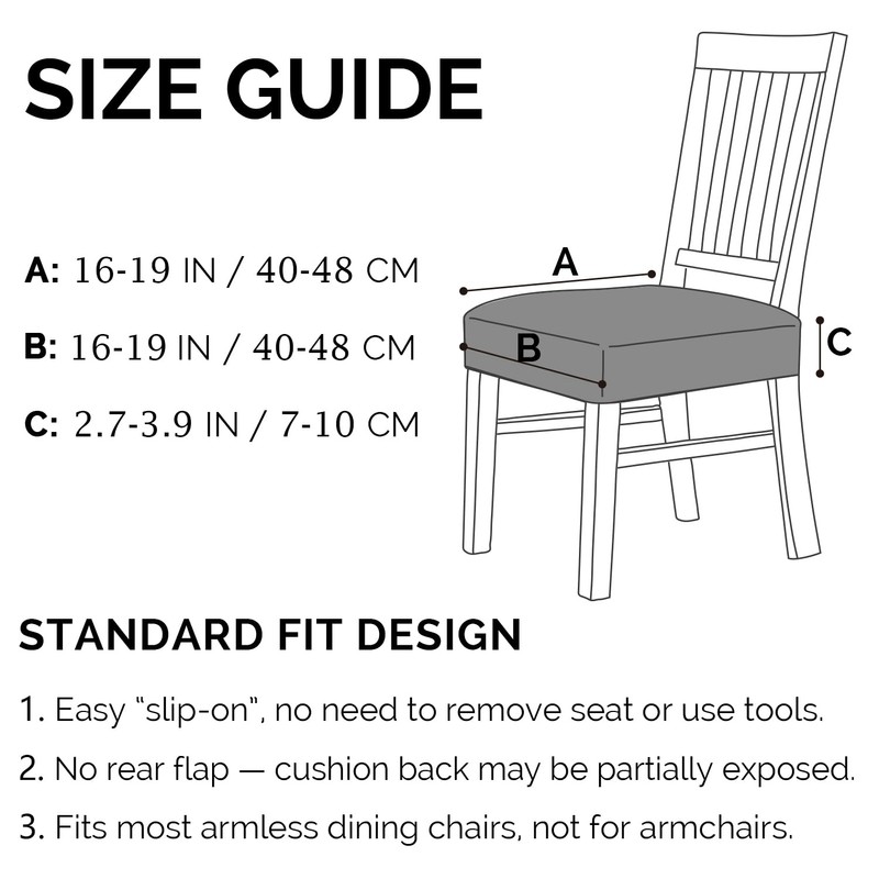 Lawalon Heavyweight Cotton Dining Seat Covers for Chairs (Creamy White,