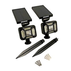 Nitelighter Landscape/Area, 2-Pack – Solar Powered Outdoor Lighting with Two Modes (White/Multicolor) Adjustable Positioning, Install on Ground or Wall – NLS65C2, Black