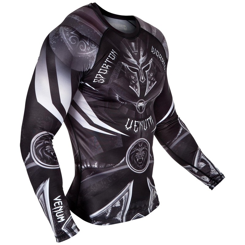 Venum Herren Gladiator 3.0 Lange Ärmel-Rashguard, Schwarz/Weiß, XL
