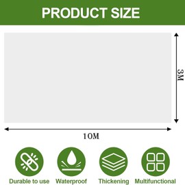 YEZIDE 3x10M Polythene Sheeting Heavy Duty Extra Thick Clear Plastic Sheeting Dust Waterproof Garden Grow Polytunnel Cover Sheets for Gardening Farming Greenhouse Covers Protection