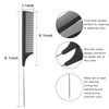 1 Pc Black Rat Tail Hair Comb Carbon Heat Resistant