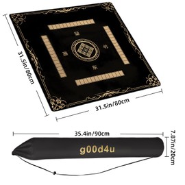 g00d4u Mahjong mat for Table, Anti Slip and Noise Reduction Table Cover with 3 Dice & Carrying Bag for Mahjong Poker Card Games Dominoes Board Games