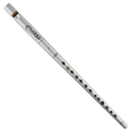 Clarke Original C Tinwhistle - Silver with Black Diamond Decor - a traditional Irish Celtic Penny Whistle