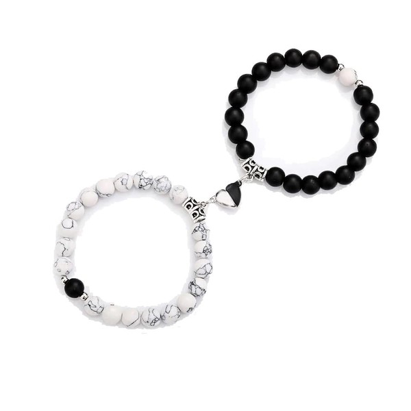Magnetic Couples Bracelets for Women Men Magnetic Heart Matching Bracelets