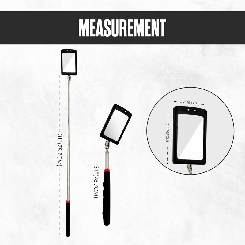 Inspection Mirror, Telescoping Mirror, Mechanic, Extendable, On A Stick, Telescope,