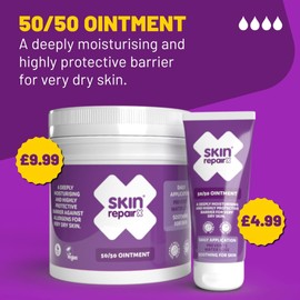 SkinRepairX 50/50 Ointment 100ml Protection for skin damaged by eczema, psoriasis. Vegan, Fragrance Free, Suitable from Birth