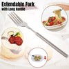 Extendable Telescopic Fork Set, Stainless Steel Retractable Long Fork for