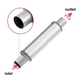 ALFLOW 2.25" Inlet/Outlet Exhaust Muffler,2.25'' Exhaust Muffler Universal Resonator