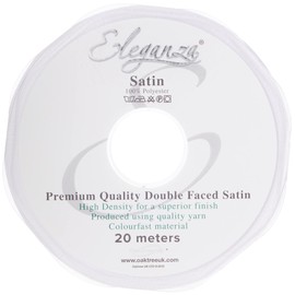 ELEGANZA Double Faced Satin 6mm x 20m White No.01