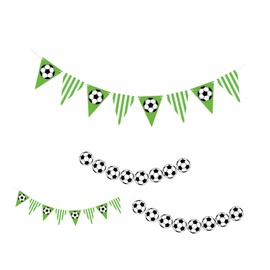 Operitacx Vibrant Soccer Pennant Flags 4 Pack Triangle Party Banners for Sports Theme Decorations Wall Decorations for Birthday