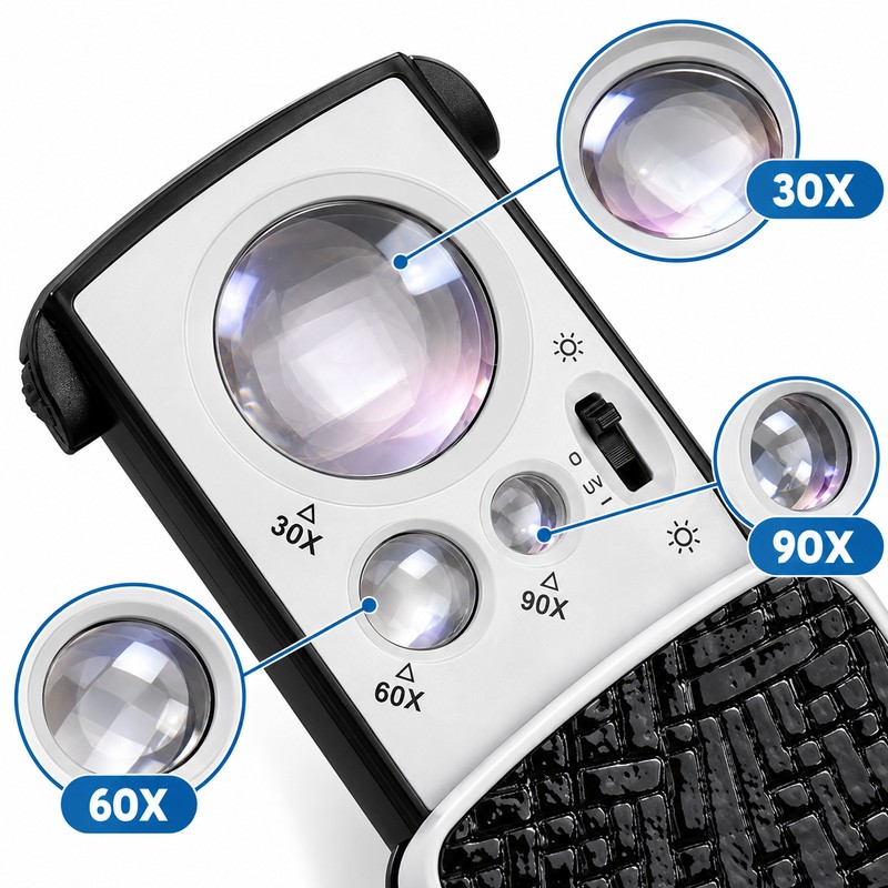 Pocket Magnifying Glass for Jewelry Inspection – 30X 60X 90X