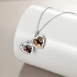 YAFEINI Sister Necklaces Heart Sterling Silver Girls Pendant Jewellery Gifts for Women Friends, Sterling Silver, No Gemstone