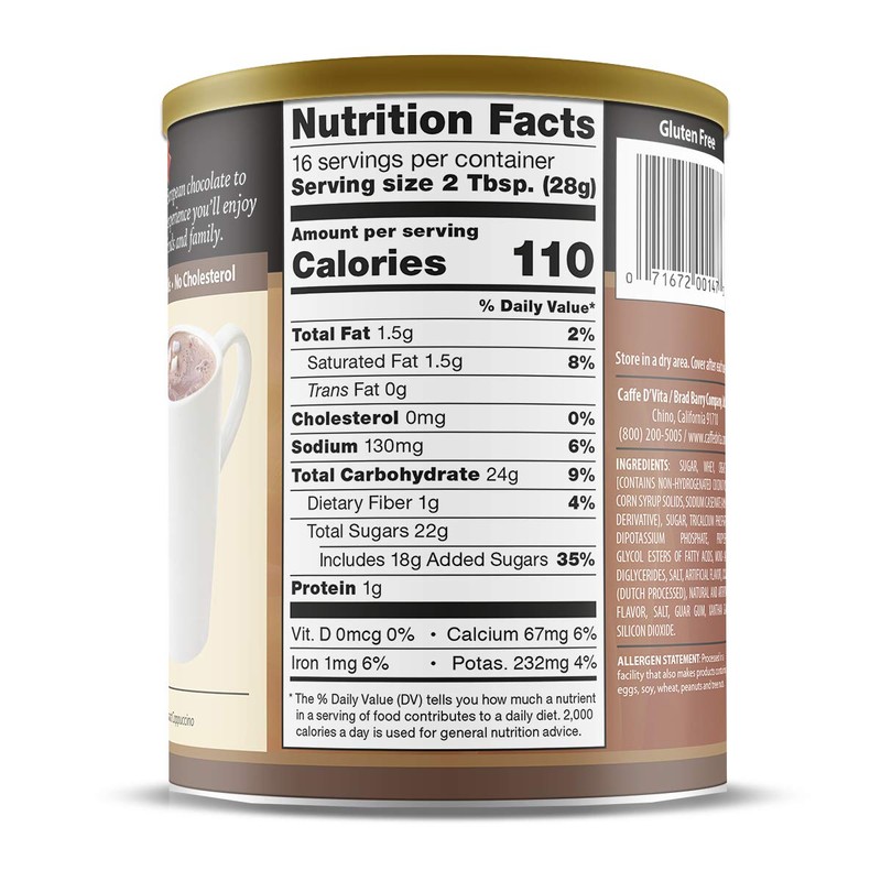 Caffe D'Vita Hot Cocoa Mix - Hot Chocolate Mix, Gluten