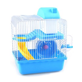 Hamster Cage, Portable 2 Tier Hamster Cage - Ideal Home for Small Animals (Blue)