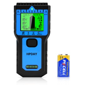 HPDAY Stud Finder Wall Scanner, Upgraded 8 in 1 Magnetic Stud Sensor Wall Detector, with Bubble Level, Nail Beam Finders Center and Edge for Wood AC Wire Metal Studs Joist Pipe, HD LCD Screen
