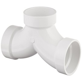 Spears P327 Series PVC DWV Pipe Fitting, 1/4 Bend, Tee, 2" Hub