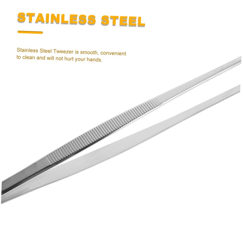 Zerodeko Stainless Steel Kitchen Tweezers with Hook Ergonomic Reusable Food