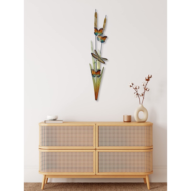 T.I. Design Cattails with Butterflies and Dragonflies Right | Contemporary
