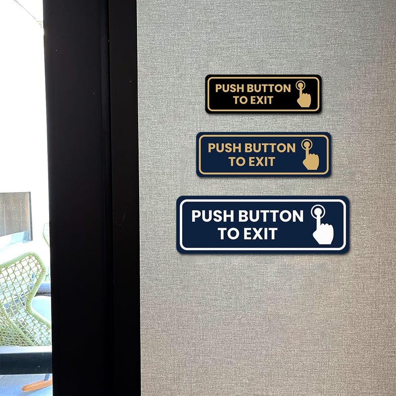 Signs ByLITA Standard Push Button To Exit Door or Wall