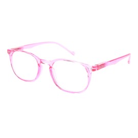 PASTL Womens Reading Glasses Pink Keyhole Frame Magnified Clear Lens +2.25